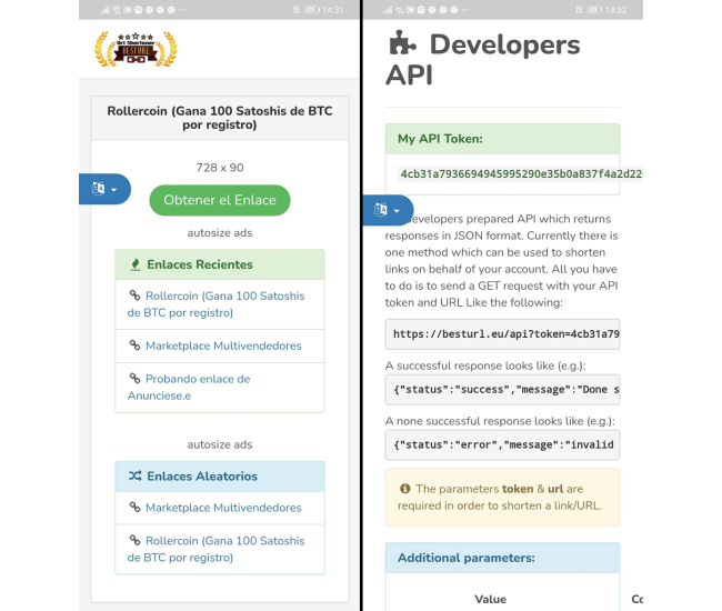 BestUrl. Acortar URL= Ingresos