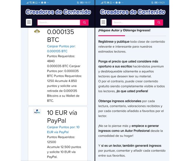 Gana Dinero FIAT, BTC y Regalos con Creadores de Contenido