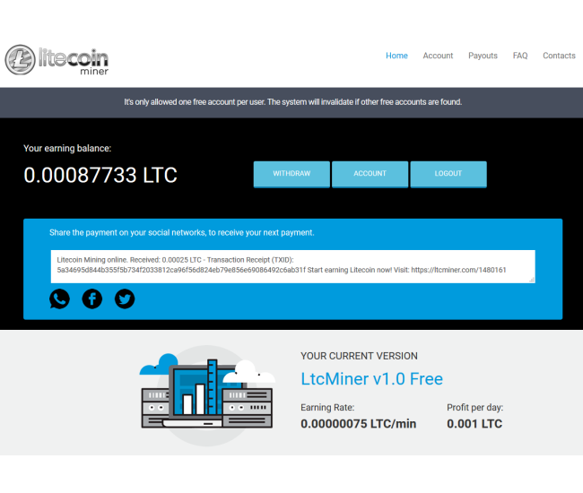 Ltc Miner ¡SI PAGA!